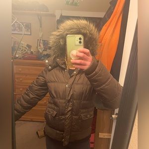 Brown Puffy warm coat